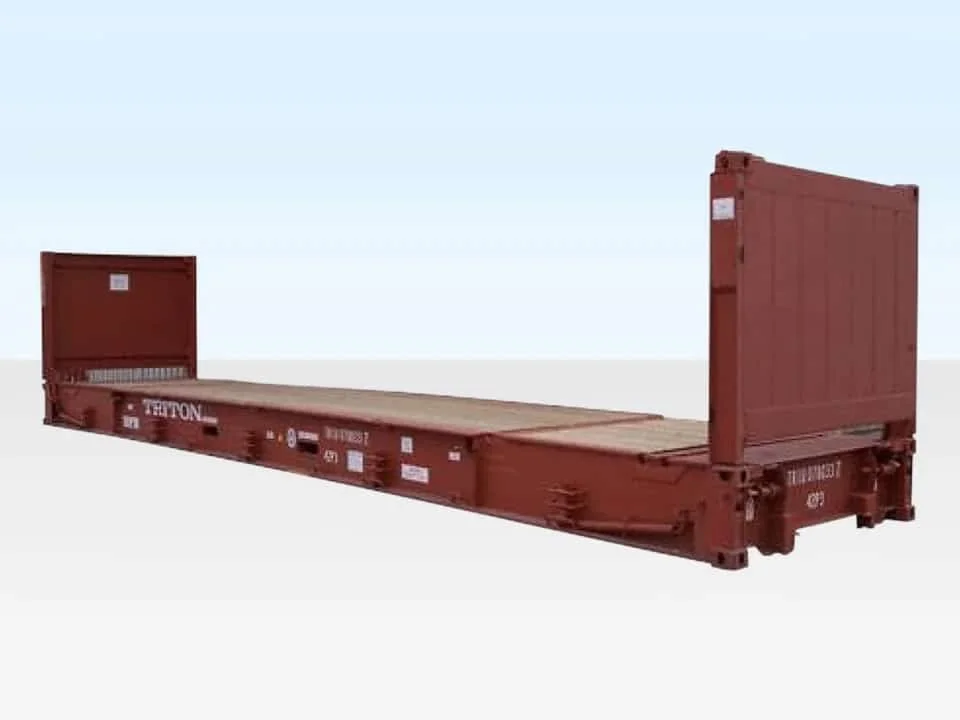 40Ft X 8Ft Used Flat Rack Shipping Container. - Image 3