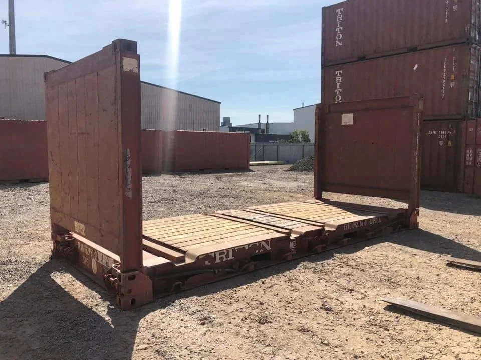 40Ft X 8Ft Used Flat Rack Shipping Container. - Image 2