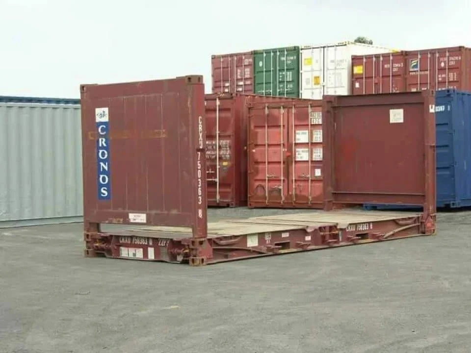 40Ft X 8Ft Used Flat Rack Shipping Container.